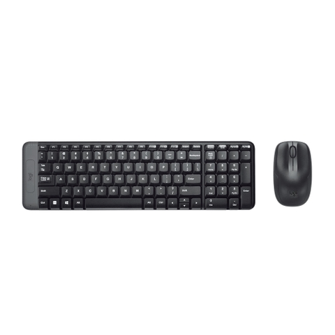 Bộ bàn phím chuột không dây Logitech MK220 (Đen)
