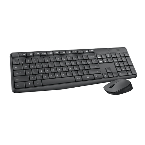 Bộ bàn phím chuột không dây Logitech MK235 (Đen)