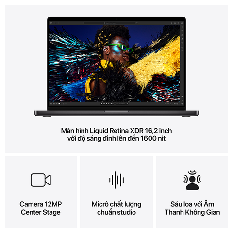 MacBook Pro 14 inch M4 (10CPU | 10GPU | 16GB | 512GB | BLACK ) MW2W3SA/A - Chính Hãng Apple Việt Nam