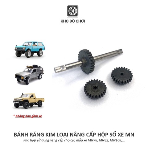 Bộ bánh răng kim loại nâng cấp hộp số xe MN78, MN82, MN168 tỉ lệ 1:12