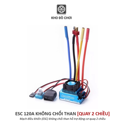 Mạch điều khiển ESC 120A không chổi than (Brushless) dùng cho xe, tàu RC 1/10, 1/12...