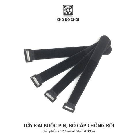 Dây đai dính buộc pin, bó dây cáp, dây điện chống rối (Dài 20, 30cm)