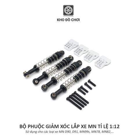 Bộ phuộc giảm xóc kim loại lắp xe MN99s, MN78, MN82 tỉ lệ 1:12