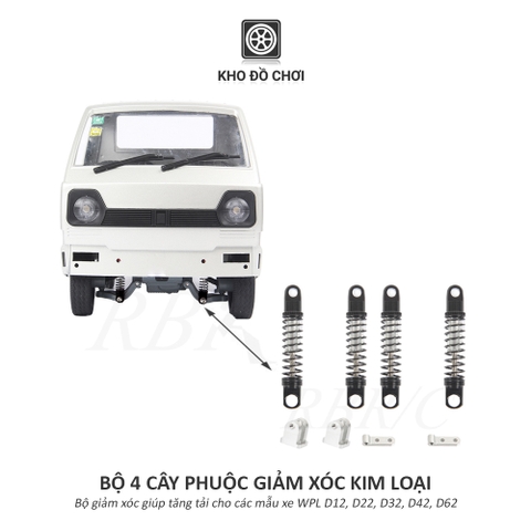 Bộ giảm xóc phuộc kim loại lắp cho xe WPL D12, D22, D32, D42, D62