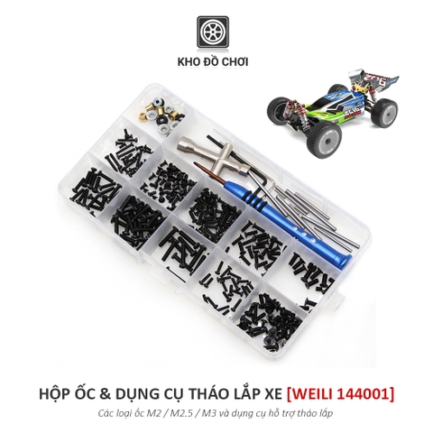 Hộp ốc vít và dụng cụ tháo lắp xe mô hình Weili 144001 tỉ lệ 1:14