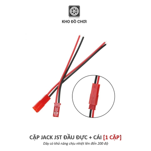 Cặp jack JST đực cái (dây mềm chịu nhiệt 200 độ)