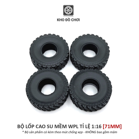Bộ lốp cao su mềm WPL tỉ lệ 1:16 [71MM]