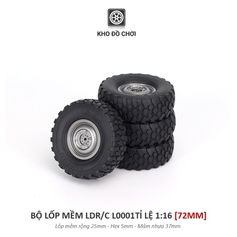 Bộ lốp mềm LDR/C L0001 72MM lắp cho xe tỉ lệ 1:16