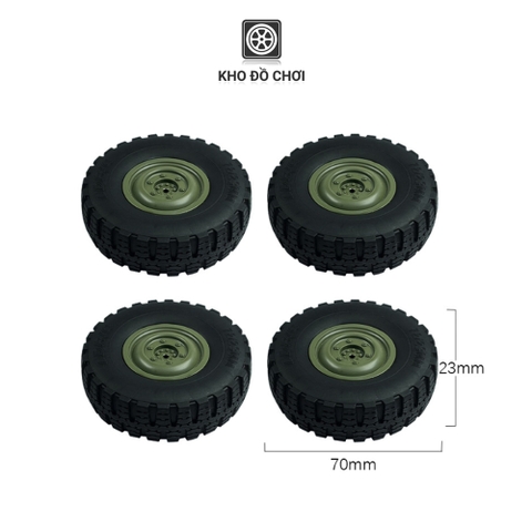 Bộ lốp xe LDR/C P06 - Unimog 70MM tỉ lệ 1:12