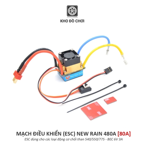 Mạch điều khiển ESC New Rain 480A (80A) - Động cơ chổi than 540/550/775