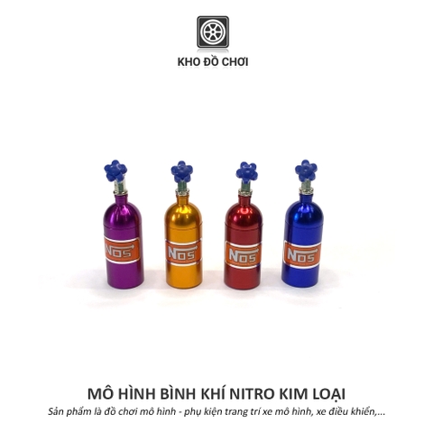 Mô hình bình khí Nitrogen kim loại tỉ lệ 1:10 - phụ kiện trang trí xe RC