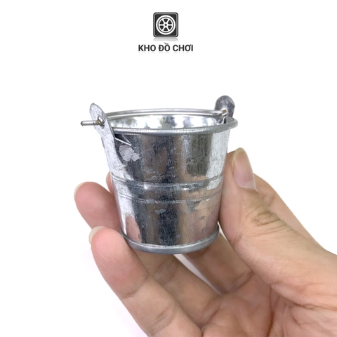 Mô hình xô kim loại tỉ lệ 1:10 - phụ kiện trang trí xe RC