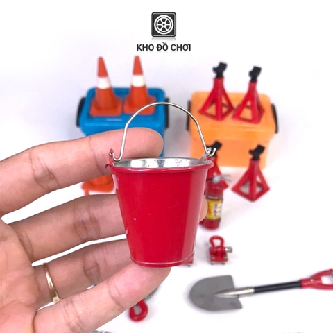 Mô hình xô kim loại - phụ kiện trang trí xe RC