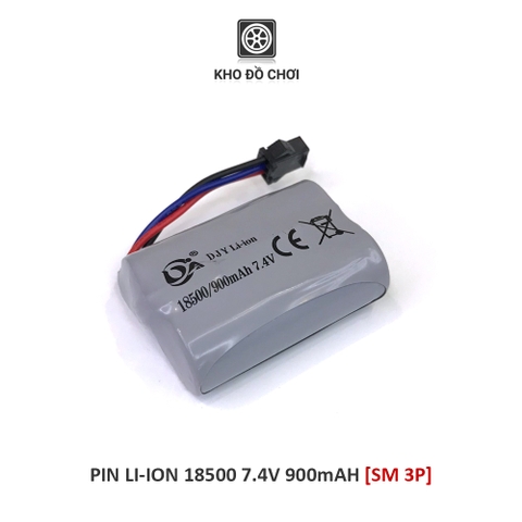 Pin Li-ion 18500 7.4v 900mAH Jack SM 3P