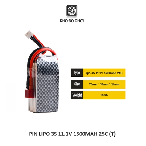 Pin Lipo 3s 11.1v 1500mAh 25c - Carbon skin