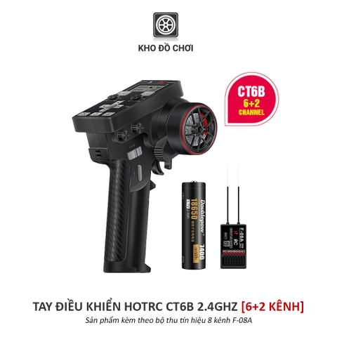 Tay điều khiển HotRC CT6B 2.4Ghz (6+2 Kênh)