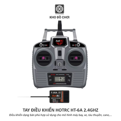 Tay điều khiển HotRC HT6A 2.4Ghz (6 kênh)