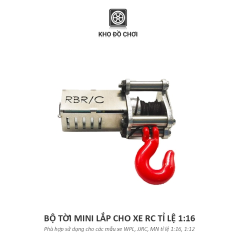 Bộ tời mini lắp cho xe mô hình điều khiển WPL, JJRC, MN tỉ lệ 1:16, 1:12