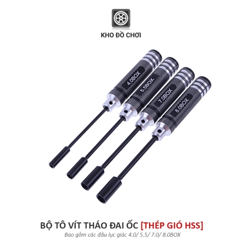 Tô vít tháo đai ốc 4.0/ 5.5/ 7.0/ 8.0BOX - làm từ thép gió (HSS)