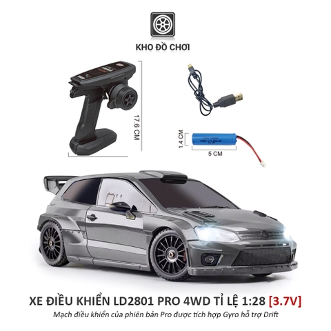 Ô tô điều khiển LDR/C LD2801 PRO 4WD Drift Car +Gyro tỉ lệ 1:28 - RTR [TẶNG BIỂN SỐ]