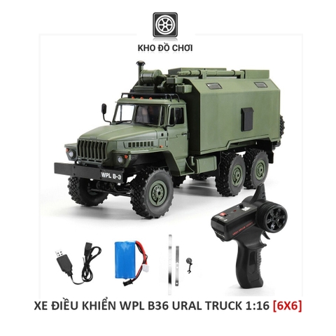 Ô tô điều khiển WPL B36 URAL 4320 6x6 1:16 - RTR [TẶNG BIỂN + STICKER]