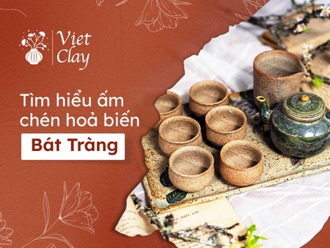 Bộ Ấm Chén Pha Trà Đẹp: Gốm Bát Tràng Hoả Biến {2023}