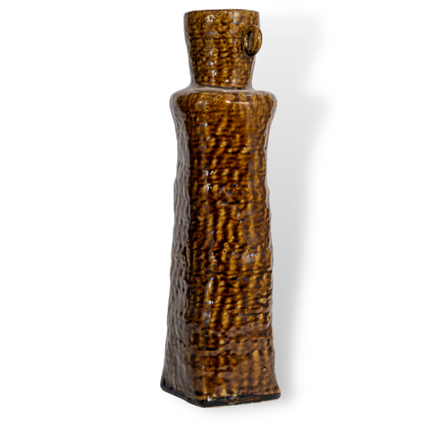 Bình Cắm Hoa Be Chạch, Men Hoàng Lưu Ly Có Tai, Dáng Cao, Tạo Hình Độc Đáo