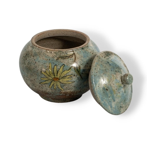 Hũ Mứt Cầu Men Xanh Hoa Vàng