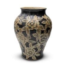 Bình Gốm Khắc Hoa Hải Đường 01