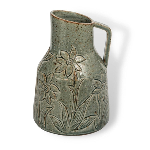 Bình Hoa Khắc Hoa Cổ Chéo Có Tai