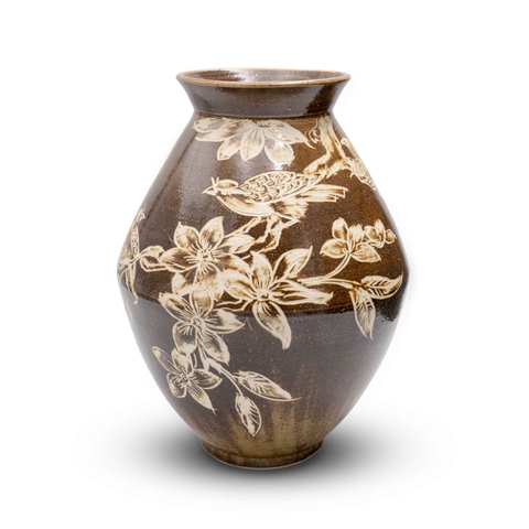 Bình Men Mật Khắc Chim