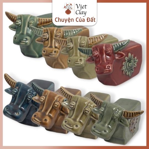 Tượng Trâu Gốm Sứ Trang Trí Bàn Làm Việc | Decor Phòng Khách | Phong Thủy | Thủy Sinh Tiểu Cảnh (Mini Cute)