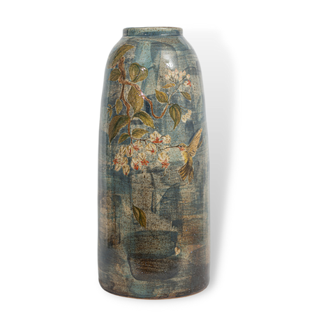 Bình Chim Đậu Cành Men Lam