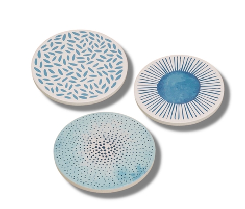 Đế Lót Ly - Hoạ Tiết Xanh Trắng 1