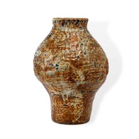 Bình Hoa Gốm Be Chạch - Men Mật Ong Chấm Đen <br> (C:32cm; M:10cm)