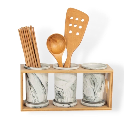 Bộ Ống Đựng Đũa Cẩm Thạch