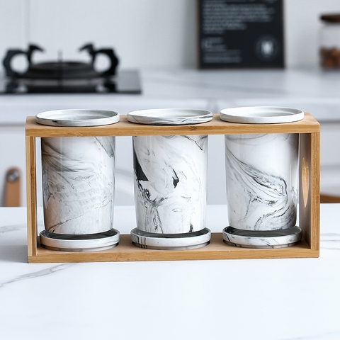 Bộ Ống Đựng Đũa Cẩm Thạch