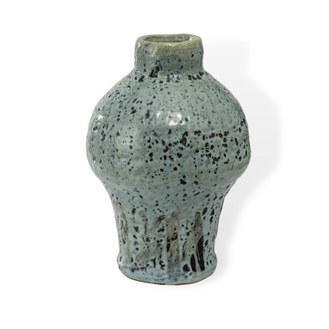 Bình Hoa Gốm Be Chạch - Men Lam Điểm Đen </br> (C:30cm; M:8cm)