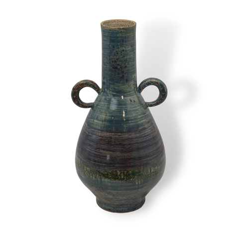 Bình Phứ Cầu Hoa Đào Men Lam