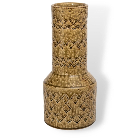 Bình Hoa Khắc Cổ Dài Men Tiêu Hoàng Thổ