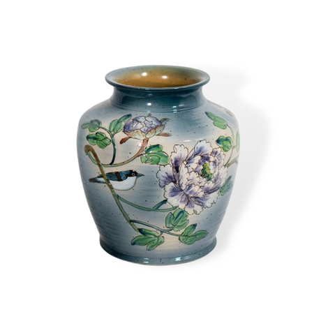 Bình Gốm Mẫu Đơn Men Lục