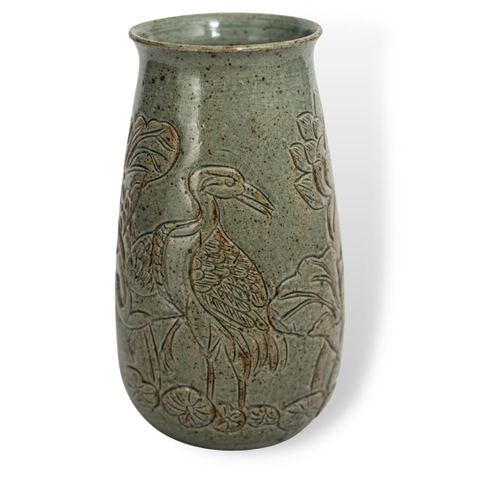 Bình Hoa Khắc Con Cò