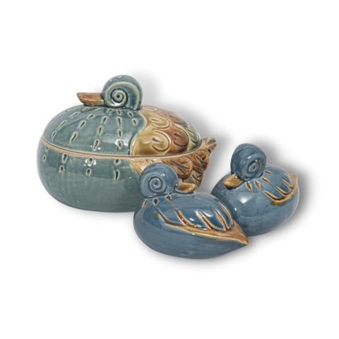 Hộp Đựng Mứt & Bánh Kẹo Hình Chú Vịt Mẹ & Con | Trang Trí Bàn Làm Việc | Decor Phòng Khách | Hũ Đựng Gia Vị (Gốm Sứ)