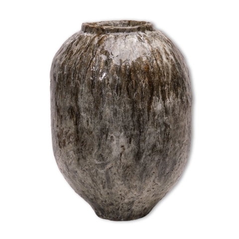 Bình Hoa Be Chạch Men Chảy Rêu Xám