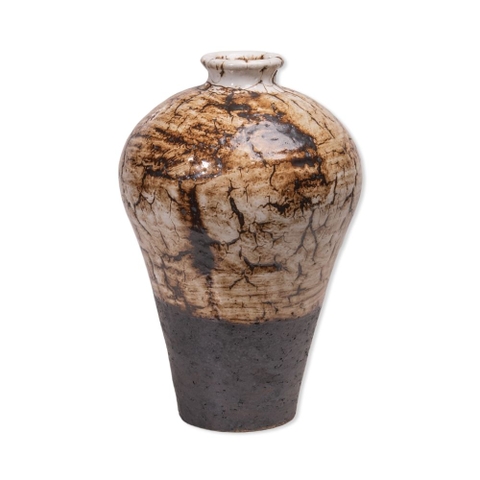 Bình Hoa Be Chạch Men Trắng Thân Sành