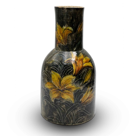 Bình Hoa Ly Vàng Cổ Cao