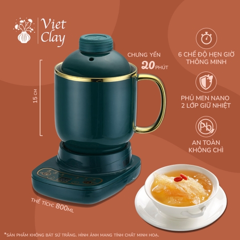 Cốc Chưng Yến Bằng Sứ | Hầm Đa Năng | Chạy Điện Công Suất 360W