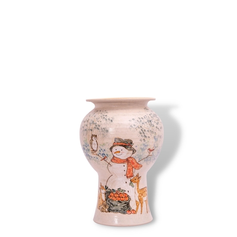 Bình Hoa Người Tuyết Và Hươu Bụng Tròn