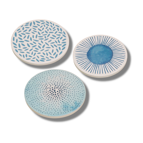 Đế Lót Ly - Hoạ Tiết Xanh Trắng 1