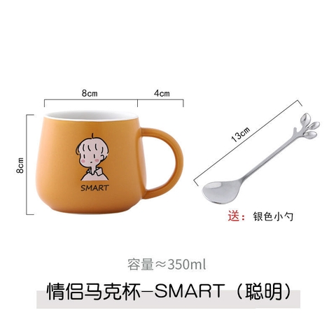 Cốc Sứ Hoạ Tiết Hoạ Hình Nam & Nữ (350ml)